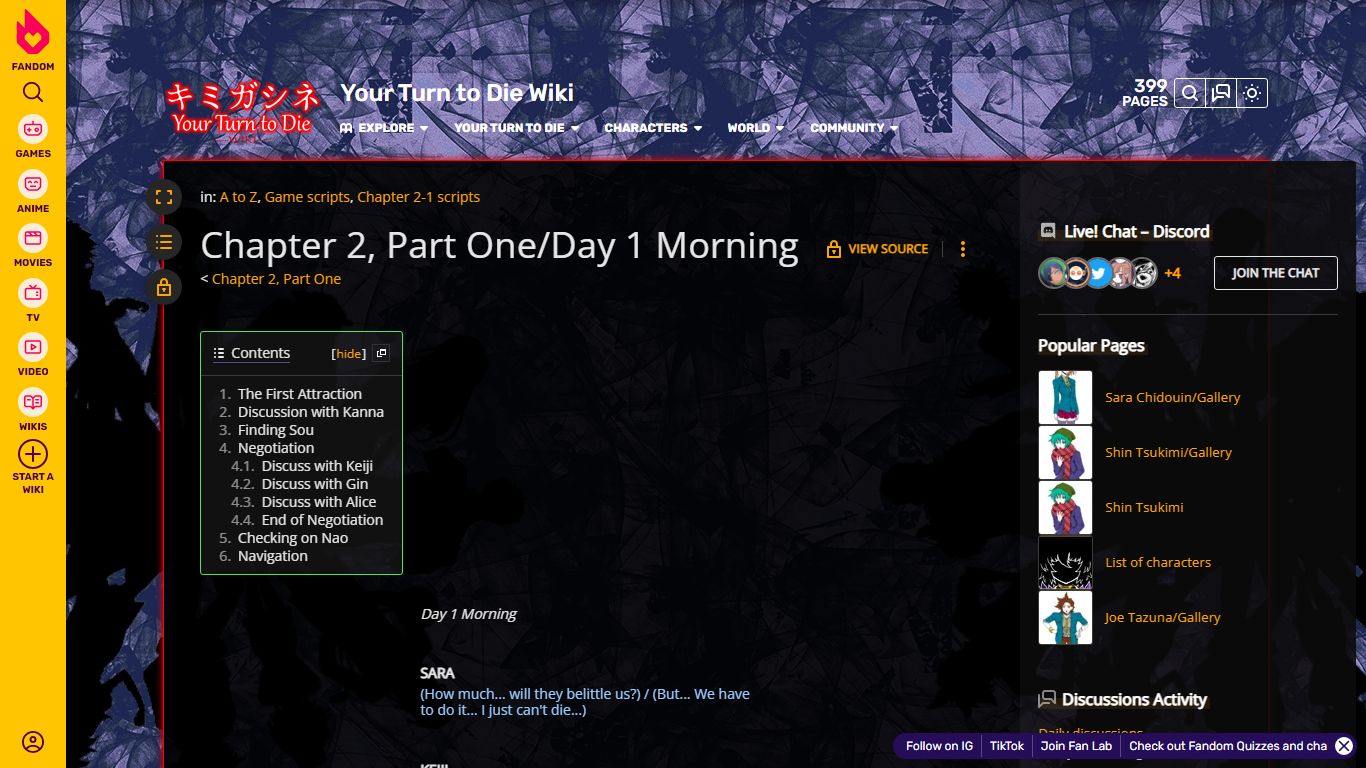 Chapter 2, Part One/Day 1 Morning - Your Turn to Die Wiki
